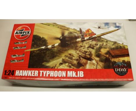 Unmade Airfix 1:24 scale Hawker Typhoon Mk.1b kit no. A19002, box opened, bags still sealed 