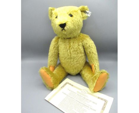 Steiff The teddy of 1903 in golden mohair, H40cm, limited edition 4935/5000