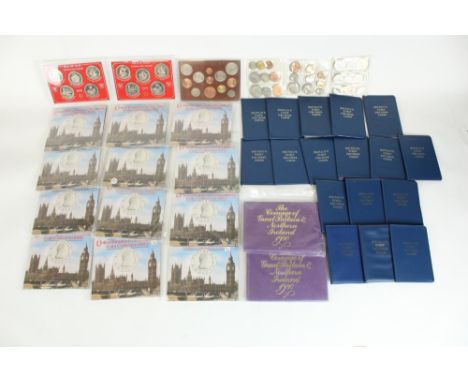 Selection of UK date coin packs to include 1982 UNC coin collection (12), coinage of GB &amp; NI 1980 (2), Britains First Dec