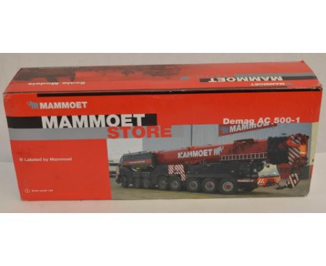 Boxed 1/50 scale diecast Mammoet Demag AC 500-1 mobile crane model by Conrad (model no 2098/03). Model in near mint previousl