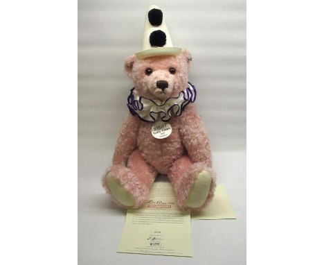 Steiff Teddy Clown 1926 replica bear in pink mohair, with working growler mechanism, limited edition 570/1500, H70cm 