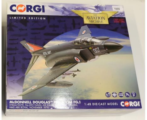 Corgi Aviation Archive 1:48 scale McDonnell Douglas Phantom FG1 XT864/007R, no. 892 Naval Air Squadron Fleet Air HMS Ark Roya
