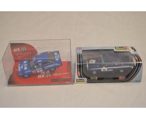 2 1/32 scale electric slot cars:A Ford Escort MkII "Eaton Yale" (model no 63550), "Classic Series Racing System" by SCX, mode