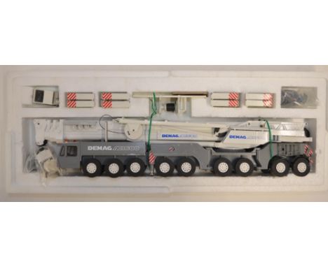 Boxed 1/50 scale diecast Demag AC 1600 mobile telescopic crane model by Zon Model (model no 9701). Model in poor/fair previou