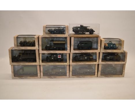 A collection of 14 Atlas Editions 1/43 scale WW2 US Army and British armour models. Models in excellent condition, but some s