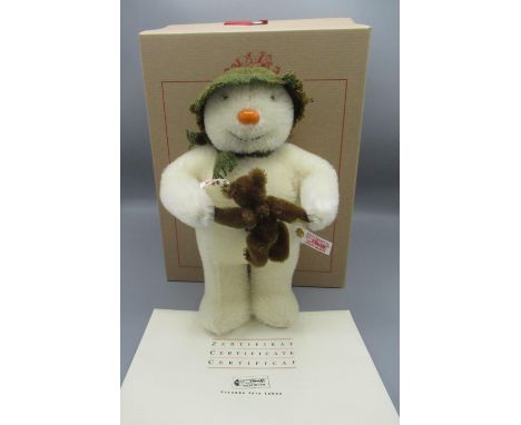 Steiff The Snowman "Dancing with Teddy", H26cm, limited edition 469/1500, Boxed with certificate 