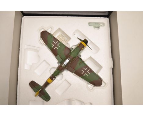 A boxed Corgi Aviation Archive 1/32 scale Messerschmitt Bf109G-6, 2./JG 302, October 1944 (model no AA34905). Model in fair c