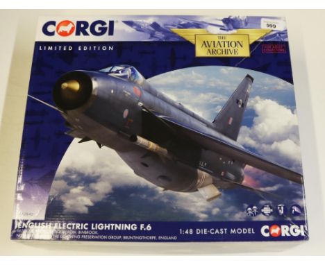 Corgi Aviation Archive 1:48 scale English Electric Lightening F.6 XR728/JS, RAF no. 11 Squadron "Binbrook" now preserved by t