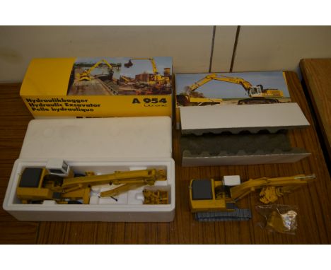 2 boxed 1/50 scale diecast Liebherr hydraulic excavator models by Conrad, all in good working condition: An R 954B Litronic w