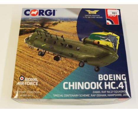 Corgi The Aviation Archive 1:72 scale Boeing Chinook HC.4 ZA683, RAF no. 27 Squadron "Special Centenary Scheme", RAF Odiham, 