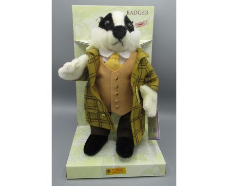 Steiff Wind in the Willows Badger, H28cm, limited edition 1730/4000, Boxed 