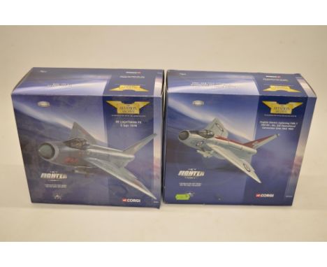 2 boxed 1/72 scale limited edition diecast Corgi EE Lightning fighters:49403, Lightning F3, 5 Sqn 1978 (3662/6800). Model min