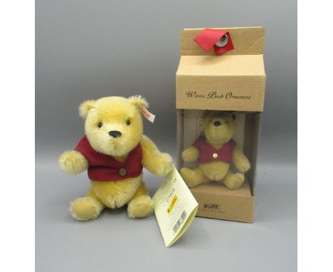 Steiff Classic Winnie the Pooh, H18cm, limited edition no.7918, boxed, and a Steiff Winnie the Pooh ornament, H12cm, limited 