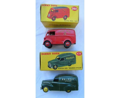 Dinky Toys 260 Postal Van and a 472 Austin Raleigh cycles both in original boxes 