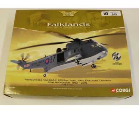 Corgi Aviation Archive 1:72 scale Westland Sea King HAS.2, 825 sqn. Royal Navy, Falklands Campaign, 20th anniversary 1982-200