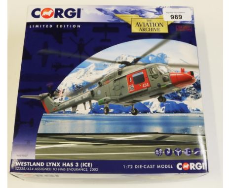 Corgi Aviation Archive 1:72 Scale Westland Lynx HAS No.3 "Ice" XZ328/434 Assigned To HMS Endurance, 2002, AA39007, Limited Ed