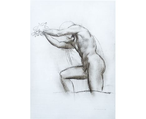 Pietro Annigoni (1910-1988) Print of a male nude, signed (to margin), 64cm x 44cm