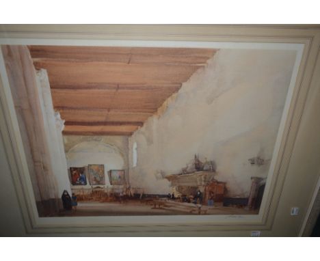 After William Russell Flint The Granary, pencil signed, coloured print, 38cm x 50cm, together with one other pencil signed co