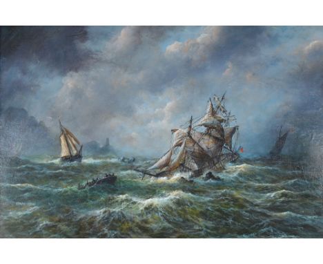 Graham Hedges (b. 1952) The Cruel Sea, signed (lower left), oils on canvas, 48cm x 74cm