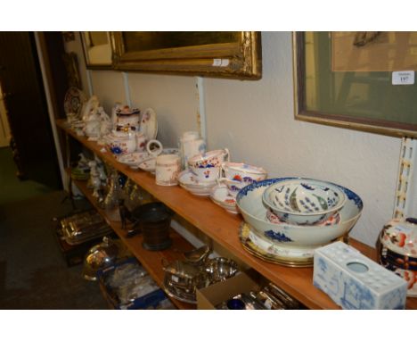 A collection of pottery and porcelain including a Noritake part coffee set, a Doulton Caerphilly Victory and Peace tankard 19