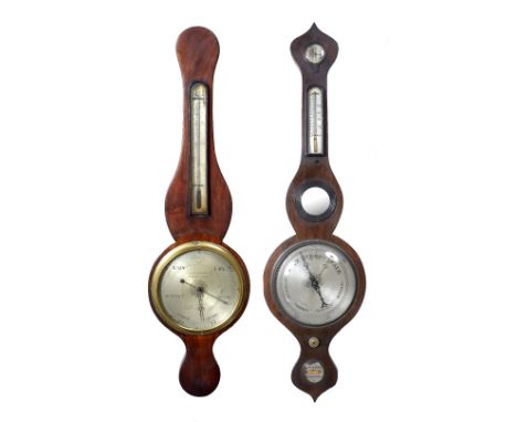 A 19th Century mahogany wheel barometer the 8" silvered dial signed Poncione Colombo & Co, No.180 High Holbn., London, with s