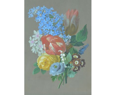 Attributed to Johann-Samuel Arnhold (1766-1828) A spray of summer flowers, watercolour and gouache, 25.5cm x 19cm Provenance: