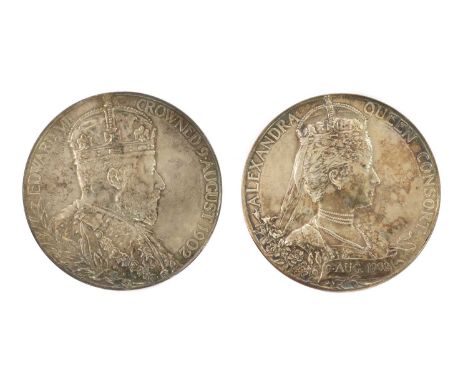 Medals, Great Britain, Edward VII (1901-1910), Silver Coronation Medal,1902, Royal Mint issue, 55mm, by G.W. de Saulles, crow