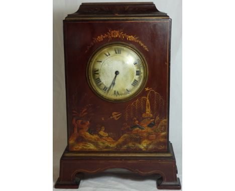 ORIENTAL LACQUER CASED MANTEL CLOCK XL REGISTERED 