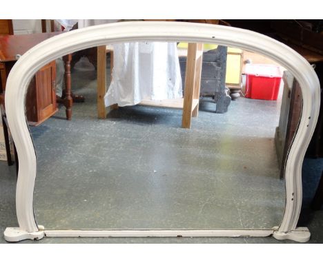 WHITE PAINTED OVERMANTLE MIRROR 