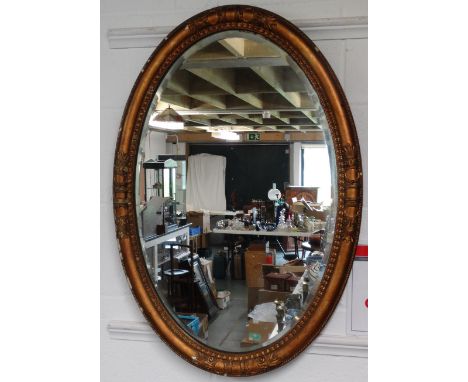 GILT FRAMED OVAL MIRROR 