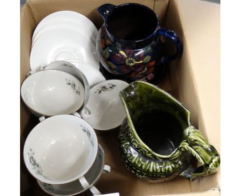 6 WEDGEWOOD SOUP CUPS - SAUCERS & 2 JUGS 