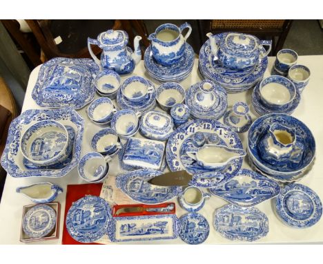 COPELAND SPODE ITALIAN BLUE/WHITE TEA & DINNER WARE APPROX 95 PCES 