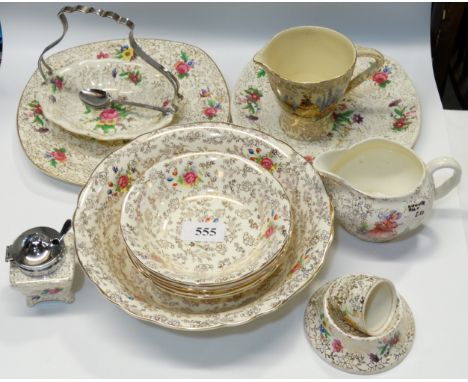 JAMES KENT EMBASSY FRUIT SET, 7 PCES MIDWINTER & EMPIRE JUG 