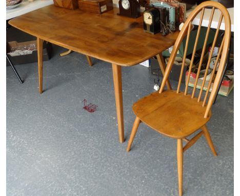 ERCOL DINING TABLE & 1 CHAIR 