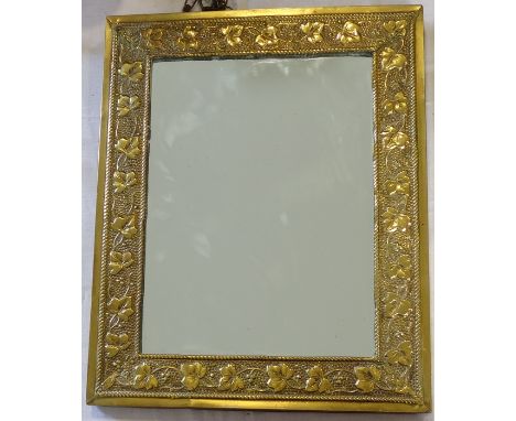 BRASS ARTS & CRAFTS SQUARE WALL MIRROR 