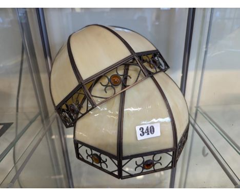 Pair of Leaded Lamp shades 