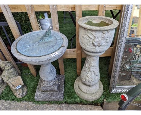 Concrete based garden sundial 