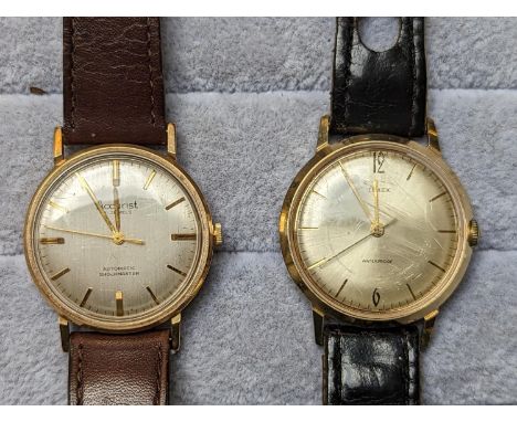 9ct Gold Accurist Gents wristwatch and a Vintage Timex wristwatch 