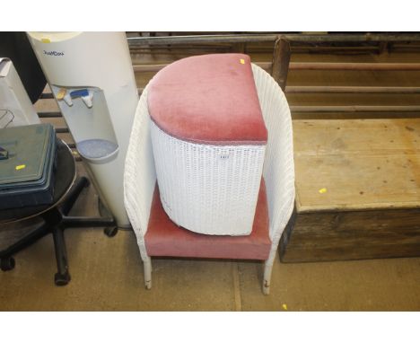 A Loom chair and a demi lune linen basket