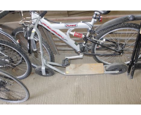 A metal scooter