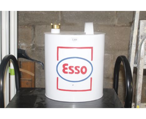 An oval Esso petrol can 