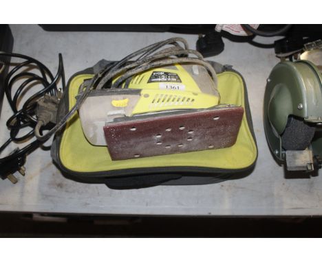 A Ryobi EMS180 RV sander with canvas case 