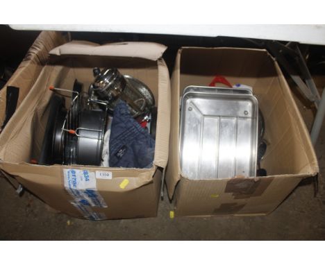 Three boxes of kitchenalia
