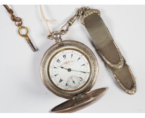 Taschenuhr für den arabischen Markt, um 1860Im schweren Silbergehäuse, mit drei Deckeln verbautes Uhrwerk mit Schlüsselaufzug