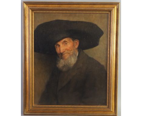 Adolf Günther, Thüringer Bauer, Mitte 19. Jh.Öl auf Leinwand in einem mit Goldfarbe bemalten, schön gearbeiteten Holzrahmen n