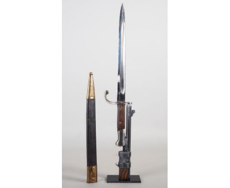 Brasilien: Bajonett Mauser M 1908 mit Messing Beschlägenbrasilianisches Bajonett für das Mauser M1908. Beidseitig gekehlte Ke