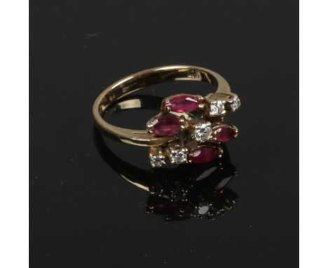 A 9ct gold Ruby &amp; Diamond ring, size M  