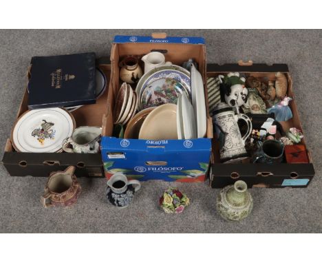 Three boxes of miscellaneous, mainly ceramics Meakin, Spode and Adderley.  