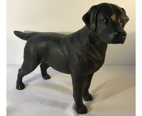 Large Black Labrador figurine 1989 'North Light' No 51.   H 33cms, L 47cms.