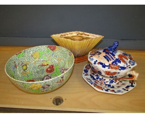 Copeland Spode bowl, Chinese tureen and retro vase